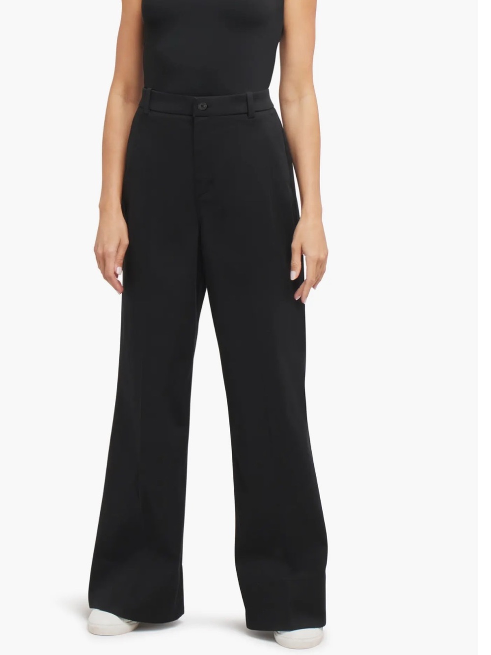 NWT Spanx stretch twill wide leg pants black